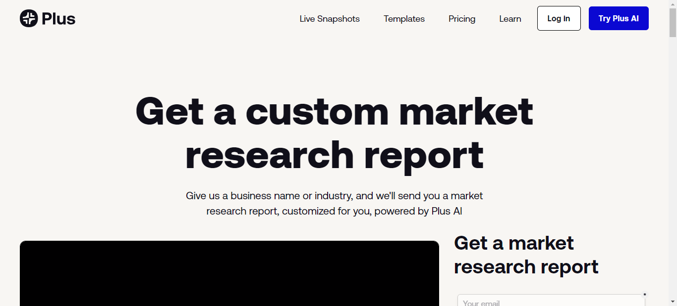 Plus AI Market Research - AI Productivity tool