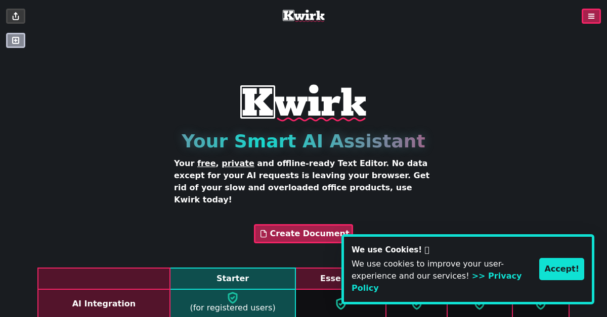 Kwirk - AI Productivity tool