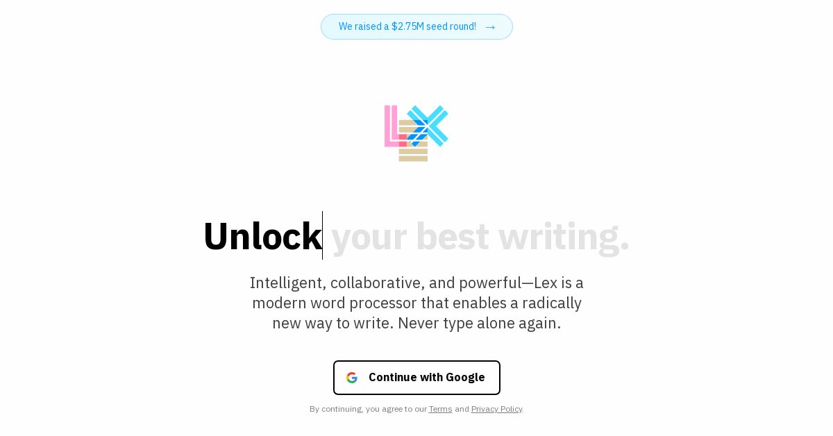 Lex - AI Writing tool