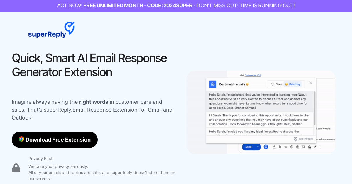SuperReply - AI Productivity tool