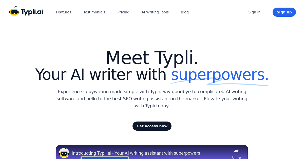 Typli - AI Writing tool
